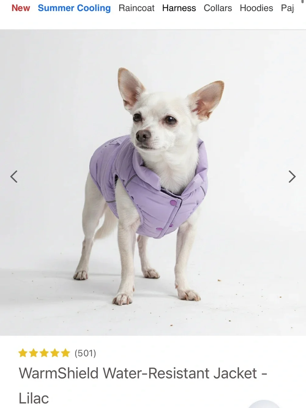 Spark Paws Dog Winter Bundle Lilac S Jacket Boots Leg Warmers Earmuff